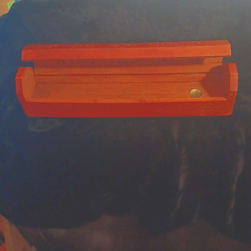 Casket Incense 🔥/Storage 12  inch India Wood, Burnt~Orange